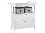 Based Wickelkommode , Weiss , Holzwerkstoff , 2 Schublade(n) Schubladen , 87x100x75 cm , Baby- und Kindermöbel, Babyzimmer, Wickelkommode & Zubehör, Wickelkommoden