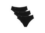 Taillenslip SLOGGI "24/7 Cotton Lace", Damen, Gr. 48, schwarz, Jersey, Obermaterial: 96% Baumwolle, 4% Elasthan (LYCRA), körpernah, Unterhosen Taillenslip, mit edler Spitze und flachen Nähten, Topseller