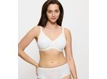 Minimizer-BH TRIUMPH "Urban Minimizer W X", Damen, Gr. 95, Cup E, beige (vanille), Microtouch, Obermaterial: 64% Polyester, 24% Polyamid, 12% Elasthan (LYCRA), Basic, BHs Minimizer-BH, verkleinert die Brust optisch um eine Cup-Größe