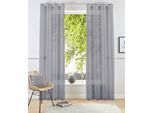 Gardine OTTO HOME "XANA" Gr. 1, grau, B:145cm H:145cm, Voile, Polyester, Gardinen, Gardine, Bestseller, einfarbig, 1 bzw. 2er Set, pflegeleicht, Bestseller