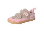 Barfußschuh QNUFFS "Ahorn", Jungen, Gr. 24, tundra, mallow, Lederimitat, Veloursleder, kontrastfarbene Details, Schuhe Barfußschuh, Klettschuh, Kinderschuh mit Nullsprenung