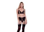Eco Peek-A-Boo Bra, Garter & Panty Set, 3 Teile