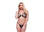 Peek-A-Boo Bra & Crotchless G-String Set, 2 Teile