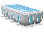 Rechteckpool INTEX "PrismFrame Clearview", grau, B:200cm H:122cm L:400cm, Schwimmbecken, Rechteckpool, 400x200x122 cm