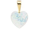 Herzanhänger JOBO "Anhänger Herz", gold (gelbgold 333), Schmuckanhänger, Damen, Gelbgold 333, 333 Gold mit einem synthetischen Opal