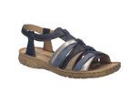 Sandale JOSEF SEIBEL "Ivy 02, indigo-multi", Damen, Gr. 39, blau (indigo, multi), Obermaterial: 100% Rindsleder Leather cow., Schuhe Sandale