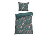 Wendebettwäsche FLORELLA "Tamilli jaspis Edel-Satin, 100% Baumwolle", blau (jaspis), B/L: 200cm x 220cm, 1 Stk., 2 Stk., Satin, B/L: 70cm x 90cm, Satin, Obermaterial: 100% Baumwolle CO., Bettwäsche, Wendebettwäsche