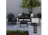 Dining-Loungeset Polly Schwarz Outdoorstoff/Metall