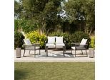 Loungegarnitur Paulina Hellgr. Metall/Outdoorstoff +Abdeckung
