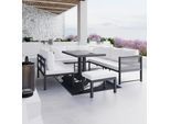 DiningLoungeset Pergolina Cremeweiß Metall/Outdoorstoff