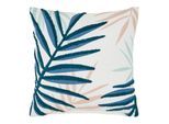 Zierkissen Blätter Blau/Beige ca. 45x45cm
