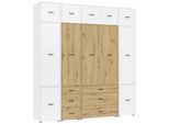 Kleiderschrank Kivo Eiche Artisan/Weiß