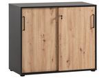 Aktenschrank Aino U 1000 ST Schwarz/Eiche Artisan