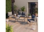 Beldano , Dunkelgrau , Holz, Metall, Textil , Eukalyptusholz , massiv , Füllung: Polyurethan (PUR),Polyester , einzeln stellbar , 100x39x52 cm , Fsc, Bsci , wetterbeständig , Gartenmöbel, Loungemöbel, Loungegarnituren