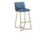 Barhocker Fonia Blau Samt Gepolstert