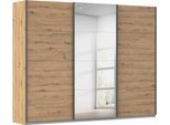 Schwebetürenschrank OTTO HOME "Kleiderschrank Schrank Schlafzimmerschrank Garderobe AGORDO", eiche artisan, griffleisten graumetallic, B:271cm H:229cm T:62cm, Holzwerkstoff, Schränke, Schwebetürenschrank, Top Innenausstattung, in 4 Breiten und 2 Höhen MADE IN GERMANY, Topseller