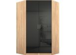 Eckkleiderschrank RAUCH "Kleiderschrank Schrank Eckschrank Ankleide Garderobe CELLE", grau (struktureichefarben hell, hochglanz grau), B:117cm H:197cm T:117cm, Holzwerkstoff, Schränke, Eckkleiderschrank, optional mit Spiegel oder Hochglanzfront MADE IN GERMANY