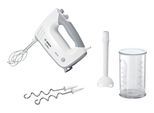 BOSCH Handmixer "ErgoMixx MFQ36440, Edelst. Rührbesen/Knethaken, 5 Stufen, Mixfuß, weiß", grau (weiß, grau), B:20cm H:15,5cm T:7,5cm, Mixer, Mixbecher, ergonom. Soft-Touch-Griff, Made in Europe, Handmixer