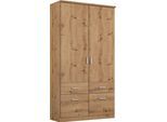 Kleiderschrank RAUCH "Kleiderschrank Schrank Garderobe deckenhoher Schrank BREMEN", braun (eiche artisan), B:91cm H:199cm T:58cm, Holzwerkstoff, Schränke, Kleiderschrank, in vielen Farbvariationen, inkl. Kranzblende MADE IN GERMANY