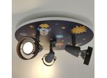 NIERMANN Deckenstrahler "Strahler Weltall, Rakete", bunt (multi color), 3, Ø 35cm H: 15cm, 1 Stk., Leuchten, 3 verstellbare Spots, Deckenleuchte, Kinderzimmer, Kinderlampe, Deckenstrahler