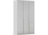 Drehtürenschrank OTTO HOME "Kleiderschrank Kleiderschränke Schrank Garderobe AGORDO mit Glasfront", grau (seidengrau, glas seidengrau), B:136cm H:229cm T:54cm, Holzwerkstoff, Schränke, Drehtürenschrank, durchdachte Innenausstattung, in 8 Breiten und 2 Höhen MADE IN GERMANY
