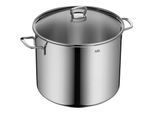 Gemüsetopf SILIT "Suppentopf Induktion mit Glasdeckel", silber (edelstahlfarben), H:24cm Ø:28cm, Töpfe, Gemüsetopf, für alle Herdarten geeignet, Kochtopf mit extra hohem Rand 12l