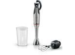 BOSCH Stabmixer "ErgoMaster Serie 8, MSM8M914, Doppelschneebesen, Spiralkabel, Becher", silber (stainless steel), B:6cm H:39,7cm T:7,8cm, Mixer, 6 Klingen Edelstahl, Keramikkupplung, luftgekühlter Motor, Stabmixer