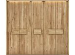 Kleiderschrank HOME AFFAIRE "Ambroise, aus Wildeiche, inkl. Passepartout", braun (wildeiche), B:257cm H:226cm T:62cm, Massivholz, Schränke, Kleiderschrank, Massivholz-Kleiderschrank, im 50 cm Raster planbar