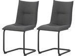 Esszimmerstuhl HOME AFFAIRE "SARNIA, 2er Set, mit Metallgestell in matt schwarz", grau (schwarz matt, pulverbeschichtet, anthrazit), B:46cm H:89cm T:57cm, Metall, Polyester, Stühle, Esszimmerstuhl, in verschiedenen Farben, Belsatbarkeit pro Stuhl 120 kg, Velour Stoff