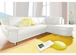 Ecksofa TRENDMANUFAKTUR "Rondo, zeitlos und elegant, bequem, L-Form", weiß (altweiß), B:265cm H:85cm T:190cm, Softlux-Kunstleder;Primabelle-Microfaser;NaturLeder (handschuhweiches Rindsleder in Sitz und Rücken mit SOFTLUX-Kunstleder als Korpus-Bezug);Struktur (23% Polyacryl, 77% Polyester), Sofas, Ecksofa, wahlweise mit Federkern, wahlweise mit Bettfunktion