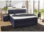 Boxspringbett JOCKENHÖFER GRUPPE "Amira", mit Bettkasten und Topper", blau (dunkelblau 313, 02), B:194cm L:217cm, Bezug: 100% Polyester;Topper und Matratzenspiegel: 100% Polyester, Komplettbetten, Boxspringbett, erhältlich in den Breiten 120,140 & 180cm