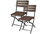 Gartenstuhl GARDEN PLEASURE "Tabora", schwarz (holzoptik, schwarz), H:83cm T:54cm, Stahl, Stühle, Gartenstuhl, 2er Set, Stahl, klappbar, graphit