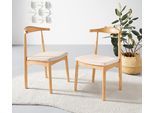 Esszimmerstuhl "Rianne", beige (naturfarben), H:82cm T:49cm, Polyester, LEGER HOME BY LENA GERCKE, Stühle, Esszimmerstuhl, Gestellrahmen aus massivem Eschenholz, Sitzfläche mit Webstoffkissen