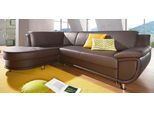 Ecksofa TRENDMANUFAKTUR "Rondo, zeitlos und elegant, bequem, L-Form", braun, B:265cm H:85cm T:190cm, Softlux-Kunstleder;Primabelle-Microfaser;NaturLeder (handschuhweiches Rindsleder in Sitz und Rücken mit SOFTLUX-Kunstleder als Korpus-Bezug);Struktur (23% Polyacryl, 77% Polyester), Sofas, Ecksofa, wahlweise mit Federkern, wahlweise mit Bettfunktion