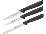 Messer-Set TEFAL "Colorfood für alle täglichen Vorbereitungen", schwarz, Edelstahl, Kunststoff, Kochmesser-Sets, Messer-Set, deutscher Edelstahl, rostfrei, leicht strukturierte Griffe, K2733S