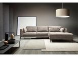 Ecksofa TRENDMANUFAKTUR "Luzi, wahlweise mit Schlaffunktion & Bettkasten., L-Form", grau (cloud gray), B:280cm H:80cm T:168cm, 100% Polyester, Sofas, Ecksofa, Designsofa mit tollem Sitzkomfort, Metallfüße schwarz, Breite 280 cm