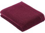 Badetuch VOSSEN "Calypso Feeling", lila (grape), B:67cm L:140cm, Walkfrottee, Obermaterial: 100% Baumwolle, Handtücher, Badetuch, mit schmaler Bordüre aus 100% Baumwolle, Vegan, einfarbig