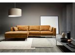 Ecksofa TRENDMANUFAKTUR "Luzi, wahlweise mit Schlaffunktion & Bettkasten., L-Form", orange (golden orange), B:280cm H:80cm T:168cm, 100% Polyester, Sofas, Ecksofa, Designsofa mit tollem Sitzkomfort, Metallfüße schwarz, Breite 280 cm