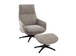 Drehsessel FLEXLUX "Marinella, Relaxsessel, Entspannung mit Premium-Komfort", schwarz (mushroom, schwarz), B:75cm H:103cm T:95cm, 100% Polyester, Sessel, Drehsessel, Liegefunktion, drehbar, Fuß schwarz