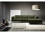 Ecksofa TRENDMANUFAKTUR "Luzi, wahlweise mit Schlaffunktion & Bettkasten., L-Form", grün (rain forest), B:280cm H:80cm T:168cm, 100% Polyester, Sofas, Ecksofa, Designsofa mit tollem Sitzkomfort, Metallfüße schwarz, Breite 280 cm