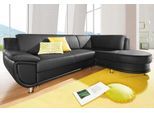 Ecksofa TRENDMANUFAKTUR "Rondo, zeitlos und elegant, bequem, L-Form", schwarz, B:265cm H:85cm T:190cm, Softlux-Kunstleder;Primabelle-Microfaser;NaturLeder (handschuhweiches Rindsleder in Sitz und Rücken mit SOFTLUX-Kunstleder als Korpus-Bezug);Struktur (23% Polyacryl, 77% Polyester), Sofas, Ecksofa, wahlweise mit Federkern, wahlweise mit Bettfunktion