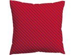 Kissenbezug SCHLAFGUT "Premium Kissenbezug Woven Fade Satin (1 St)", bunt (rot deep, lila deep), B:40cm L:40cm, Mako-Satin, Obermaterial: 100% Baumwolle, Kissenbezüge, Kissenbezug, Ton-in-Ton Reißverschluss, Fadendichte von 300tc, Streifen, OEKO Tex