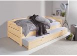 Daybett OTTO HOME "REETE " Kinderbett, mit Schubkasten, 2 Schlafplätze", beige (kiefer massiv, unbehandelt), B:97cm L:205cm, Daybetten, Daybett, FSC zertifiziertes Massivholz (Kiefer), klassischer Landhausstil