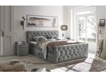 Boxspringbett ED EXCITING DESIGN "Cashfield", inkl. zwei Bettkästen & Topper", grau, B:180cm L:225cm, 100% Polyester, Komplettbetten, Boxspringbett, erhältlich in den Größen 160x200cm und 180x200cm