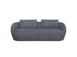 3-Sitzer FLEXLUX "Torino, rund und bequem, Couch, Dreisitzer", grau (soft grau), B:217cm H:85cm T:102cm, 100% Polyester, Sofas, 3-Sitzer, Modernes, organisches Sofa-Design, Kaltschaum, Wellenunterfederung