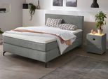 Boxspringbett JOCKENHÖFER GRUPPE "Alinas" inkl. Topper", grau (dunkelgrau 369, 19), B:144cm L:211cm, Bezug Bett: Feinstruktur (100% Polyester);Topper und Matratzenspiegel: 100% Polyester, Komplettbetten, Boxspringbett, erhältlich in unterschiedlichen Breiten und Farbvarianten
