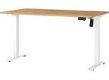 Schreibtisch Profi 2.0, elektrisch höhenverstellbar, B 1400 x T 800 x H 710 - 1190 mm, Grandson-Eiche/weiß