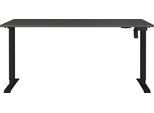 Schreibtisch Monaco, elektrisch höhenverstellbar, Rechteck, T-Fuß, Memorybedienpanel, B 1600 x T 800 x H 720-1190 mm, graphit/schwarz