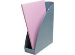 Exacompta Stehsammler Mag-Cube, A4+, aus recyceltem Kunststoff, skandinavisches Design, stabiles Griffloch, 6 Stück, blaugrau