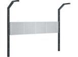 Schäfer Shop Pure Tischaufbau für Arbeitstische AST31, 2 x Aufbausäulen, 1 x Lochwand, B 2000 x H 1615 mm, Stahl, anthrazitgrau/weißaluminium